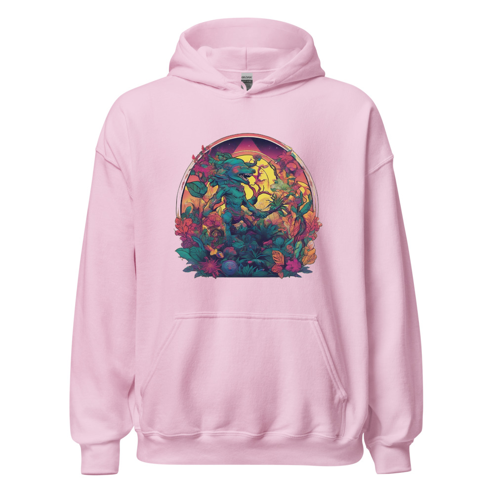 Light Pink Hoodie with print art