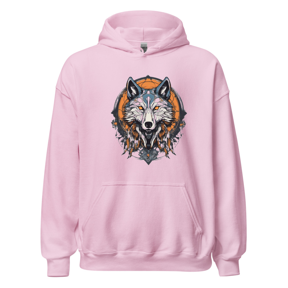 Light Pink Hoodie with print art