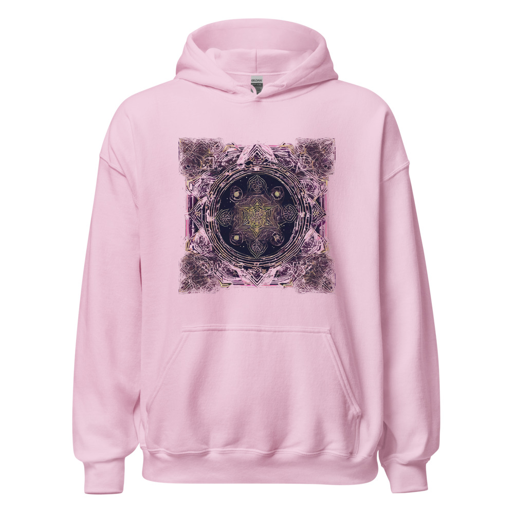 Light Pink Hoodie with print art