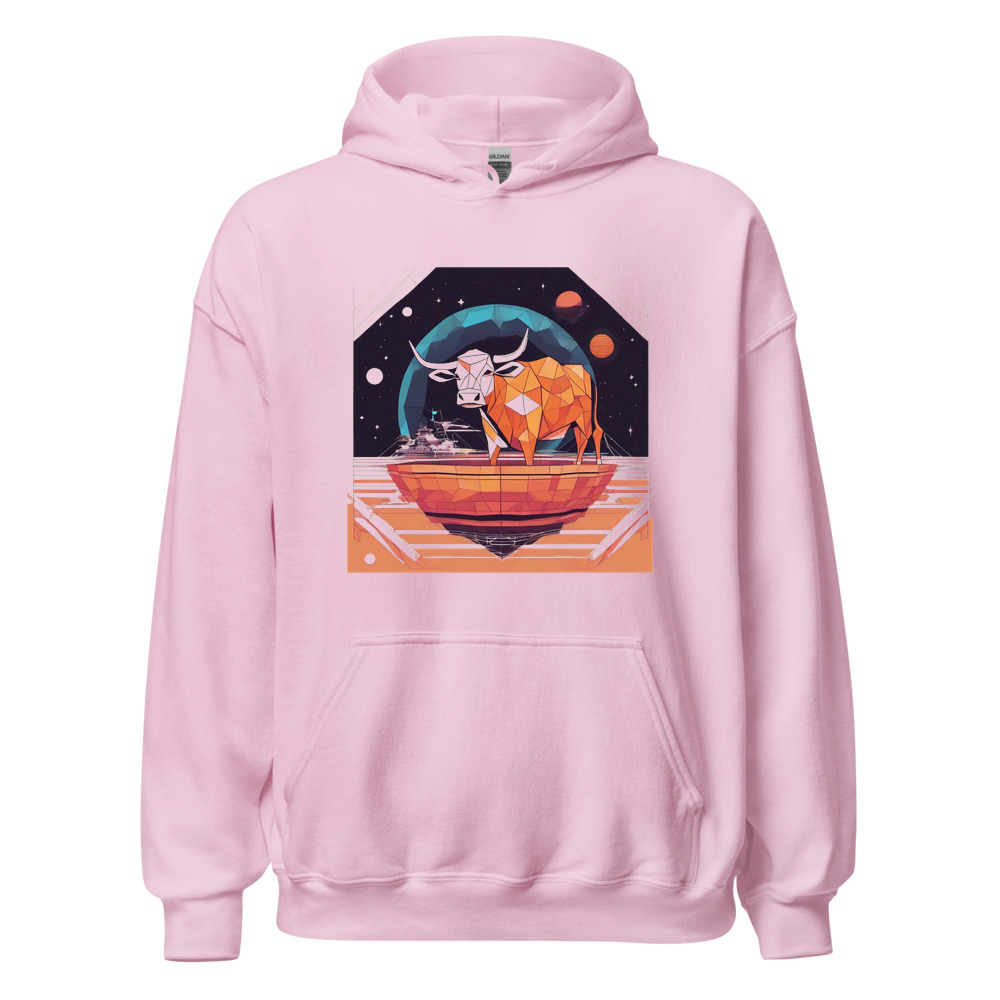 Light Pink Hoodie with print art
