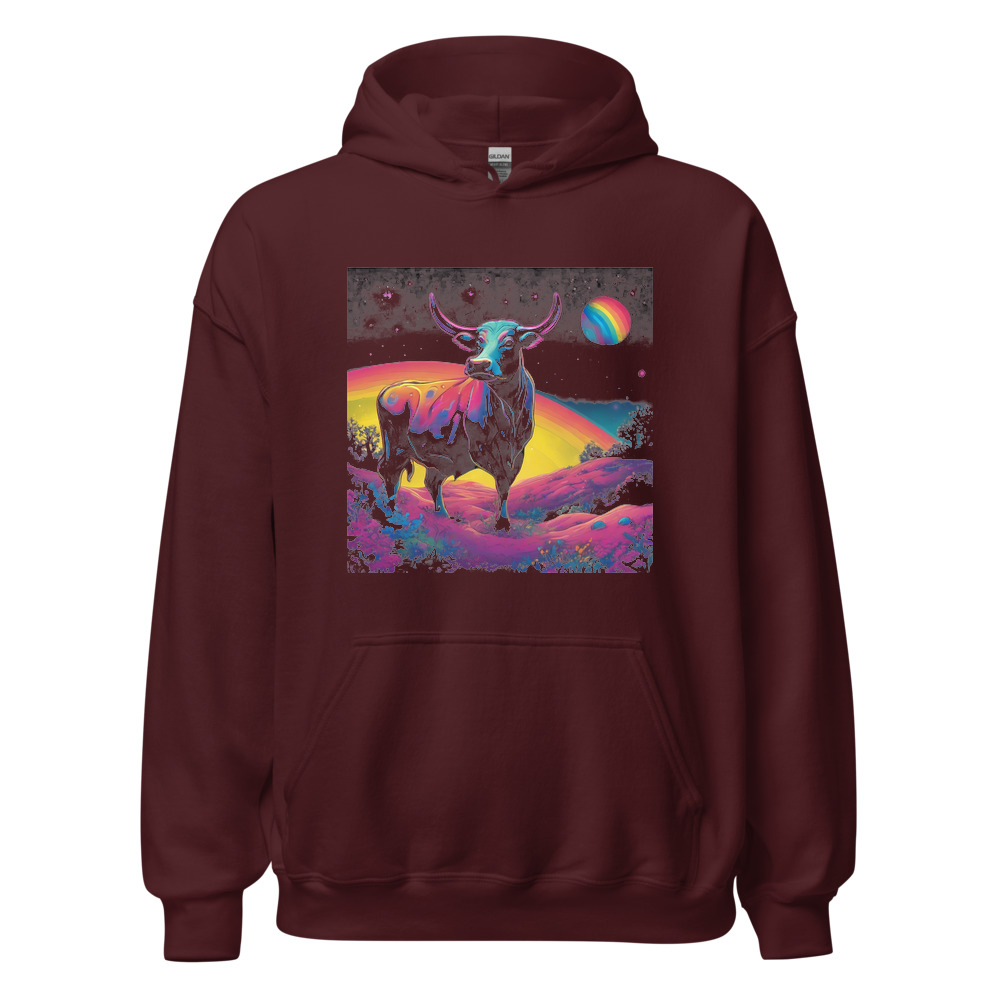 Maroon Hoodie with print art