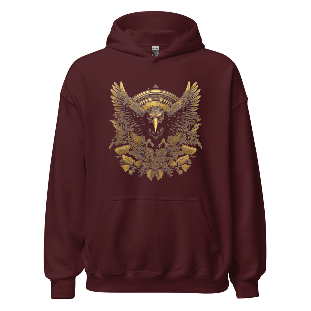 Maroon Hoodie with print art