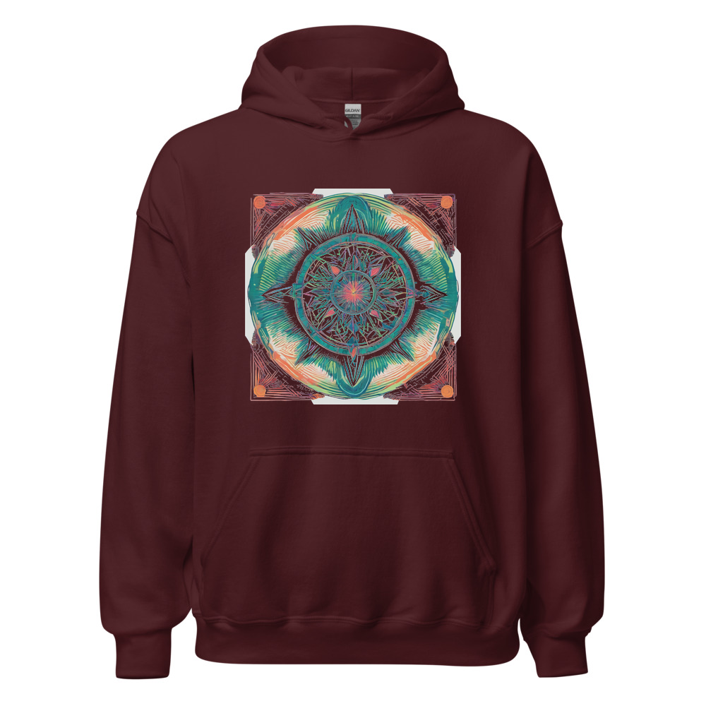 Maroon Hoodie with print art