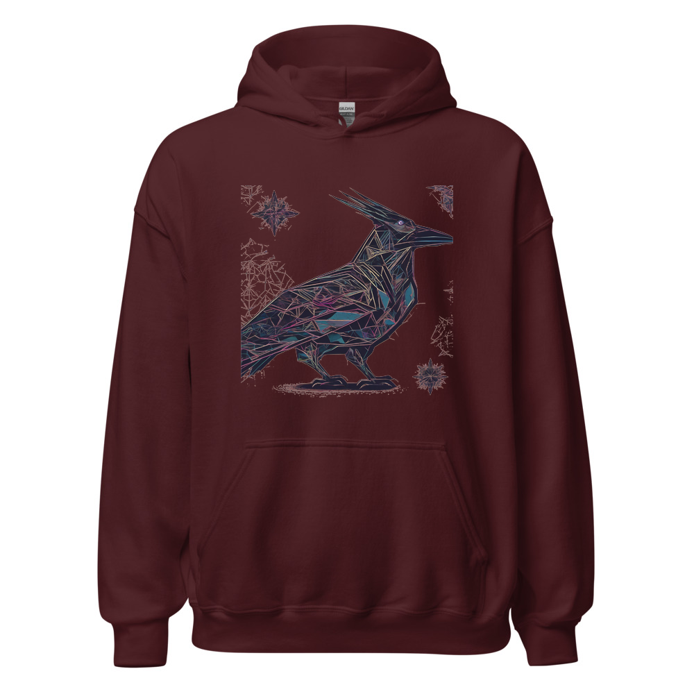 Maroon Hoodie with print art