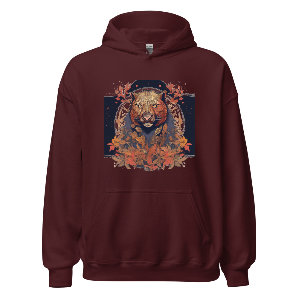 Maroon Hoodie with print art