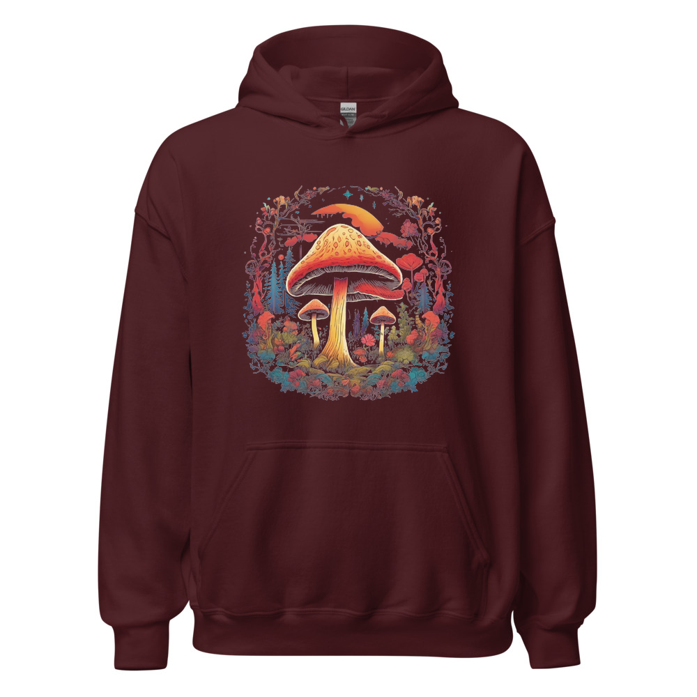 Maroon Hoodie with print art