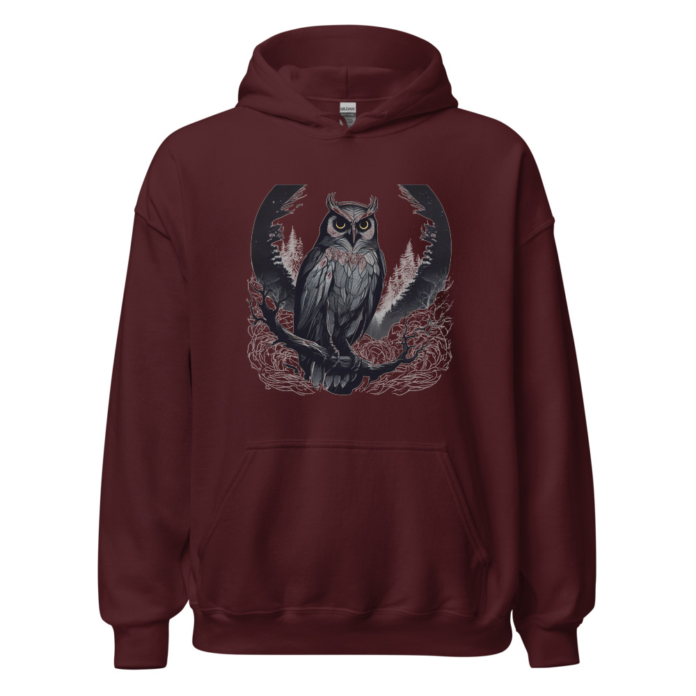 Maroon Hoodie with print art