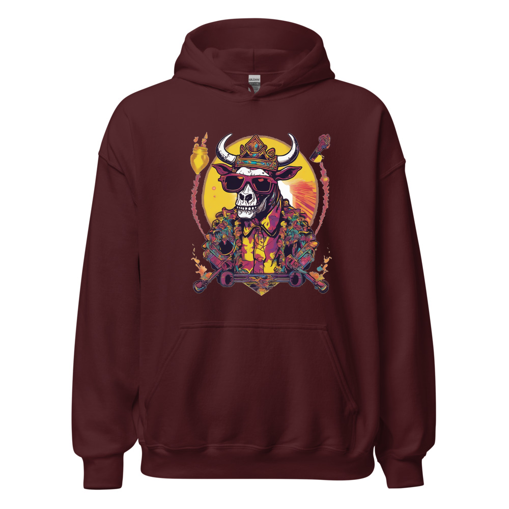 Maroon Hoodie with print art