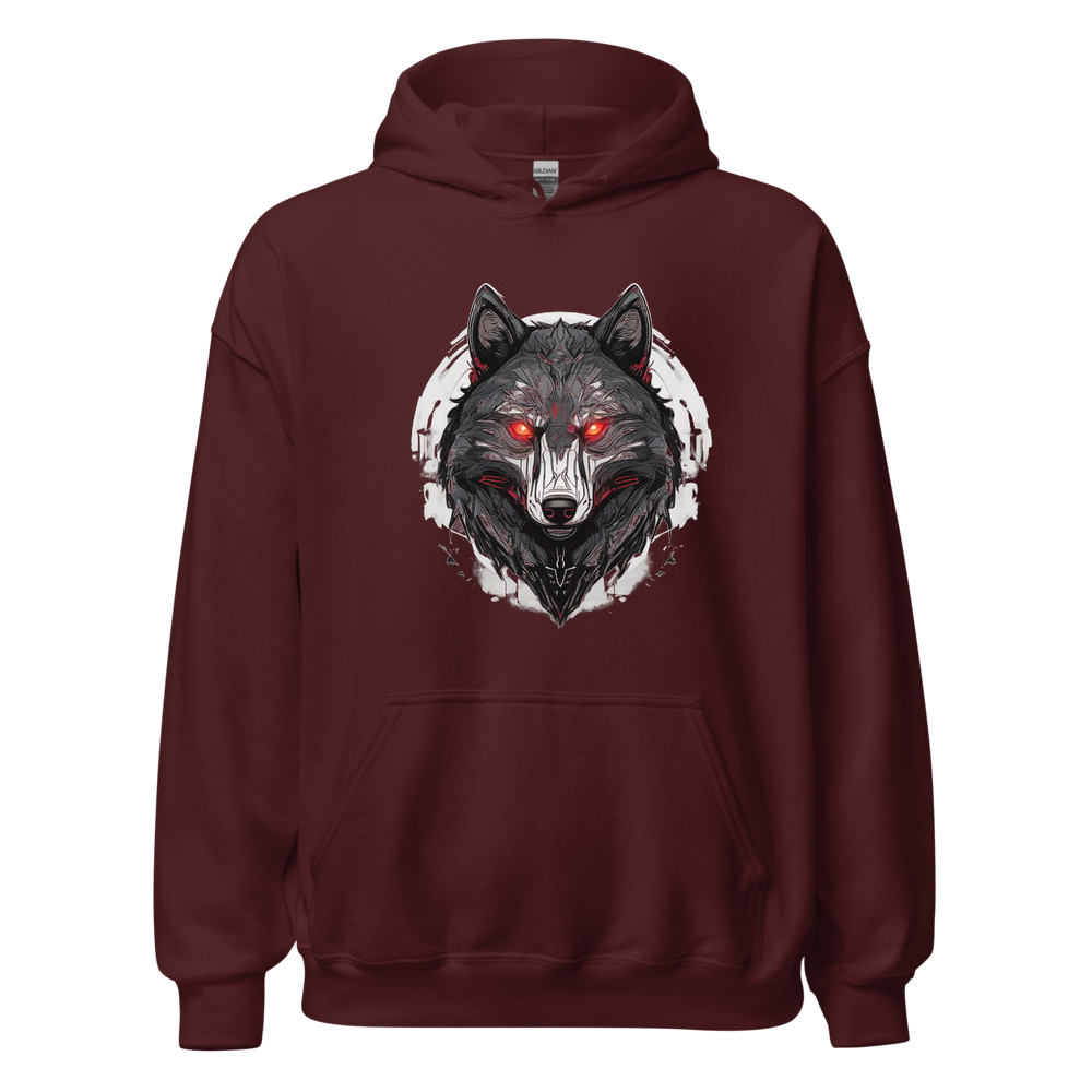 Maroon Hoodie with print art
