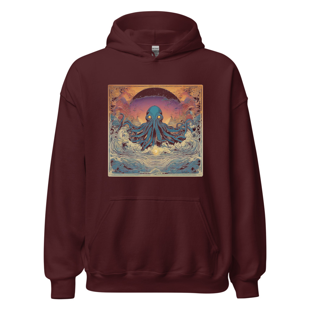 Maroon Hoodie with print art
