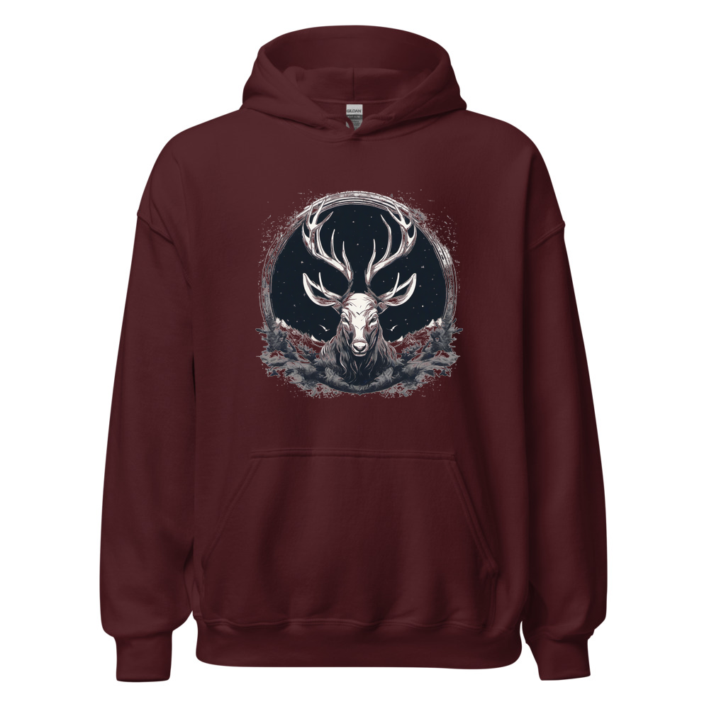 Maroon Hoodie with print art