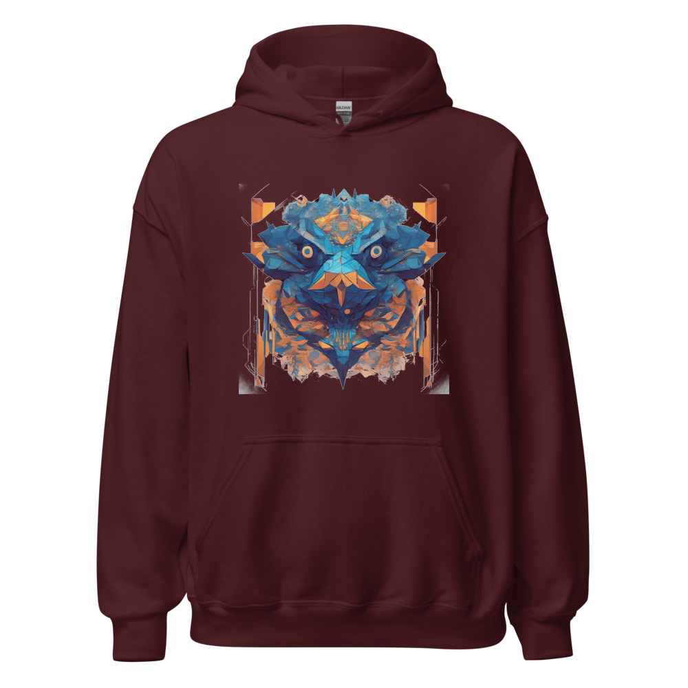 Maroon Hoodie with print art