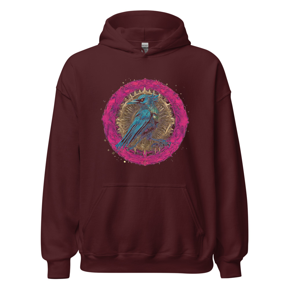 Maroon Hoodie with print art