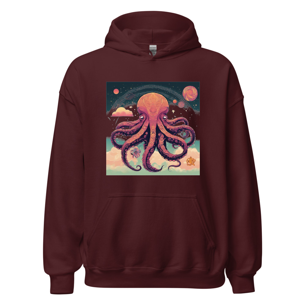 Maroon Hoodie with print art