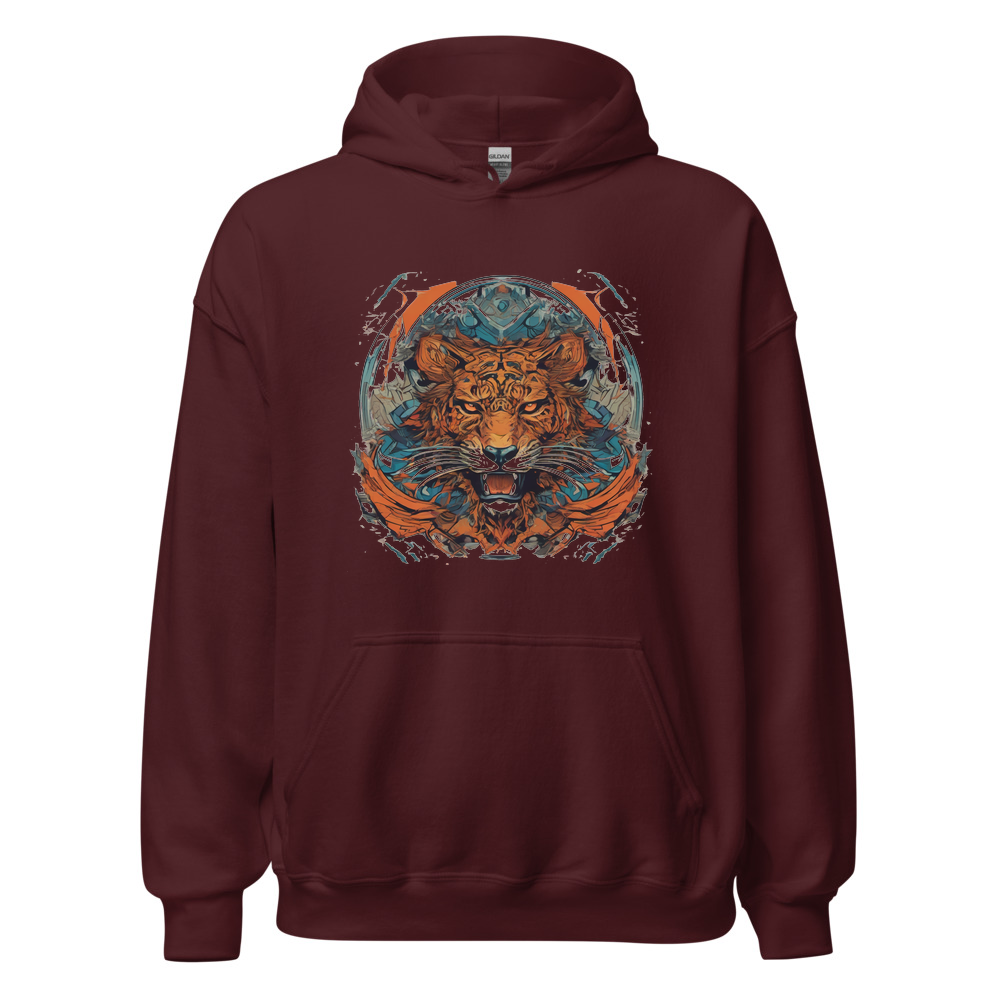 Maroon Hoodie with print art