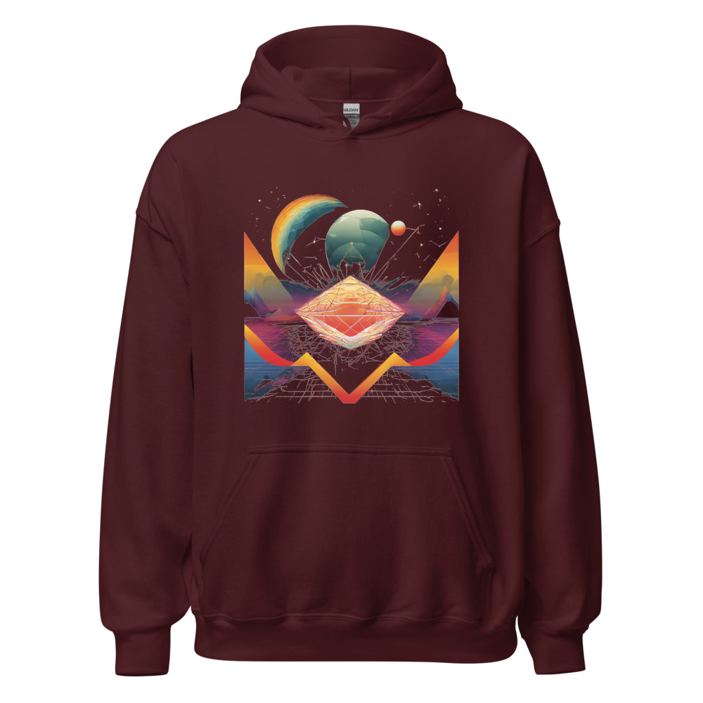 Maroon Hoodie with print art