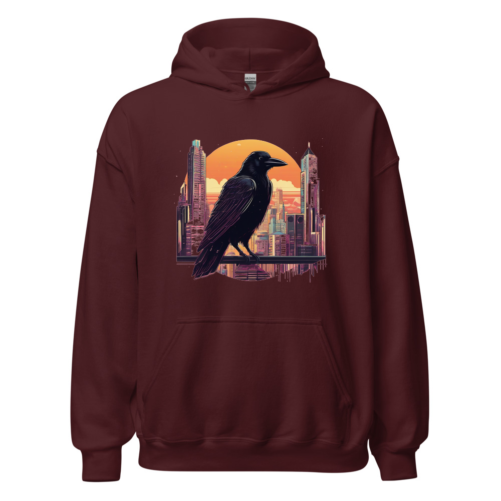Maroon Hoodie with print art