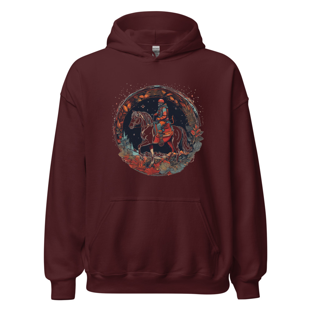 Maroon Hoodie with print art