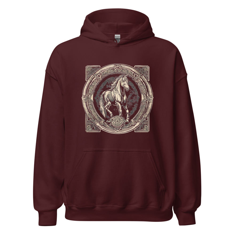 Maroon Hoodie with print art