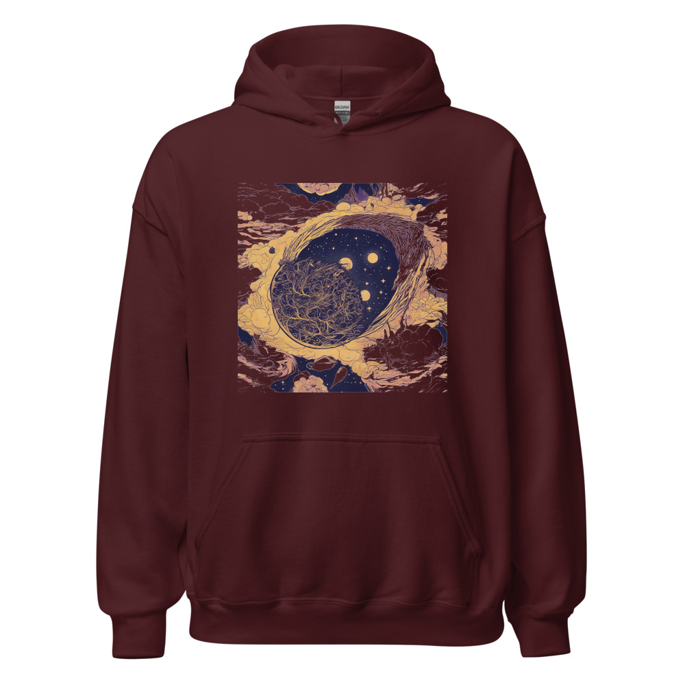 Maroon Hoodie with print art