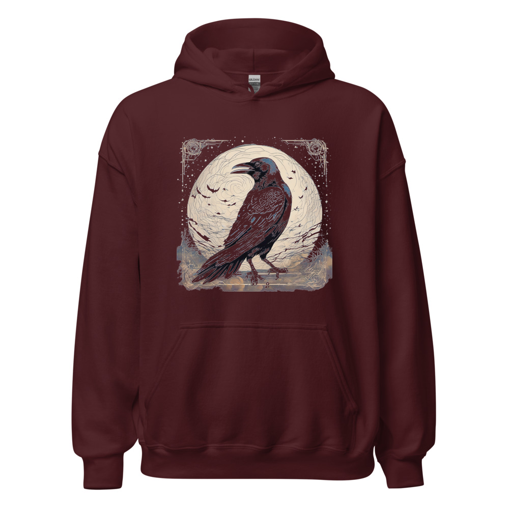 Maroon Hoodie with print art