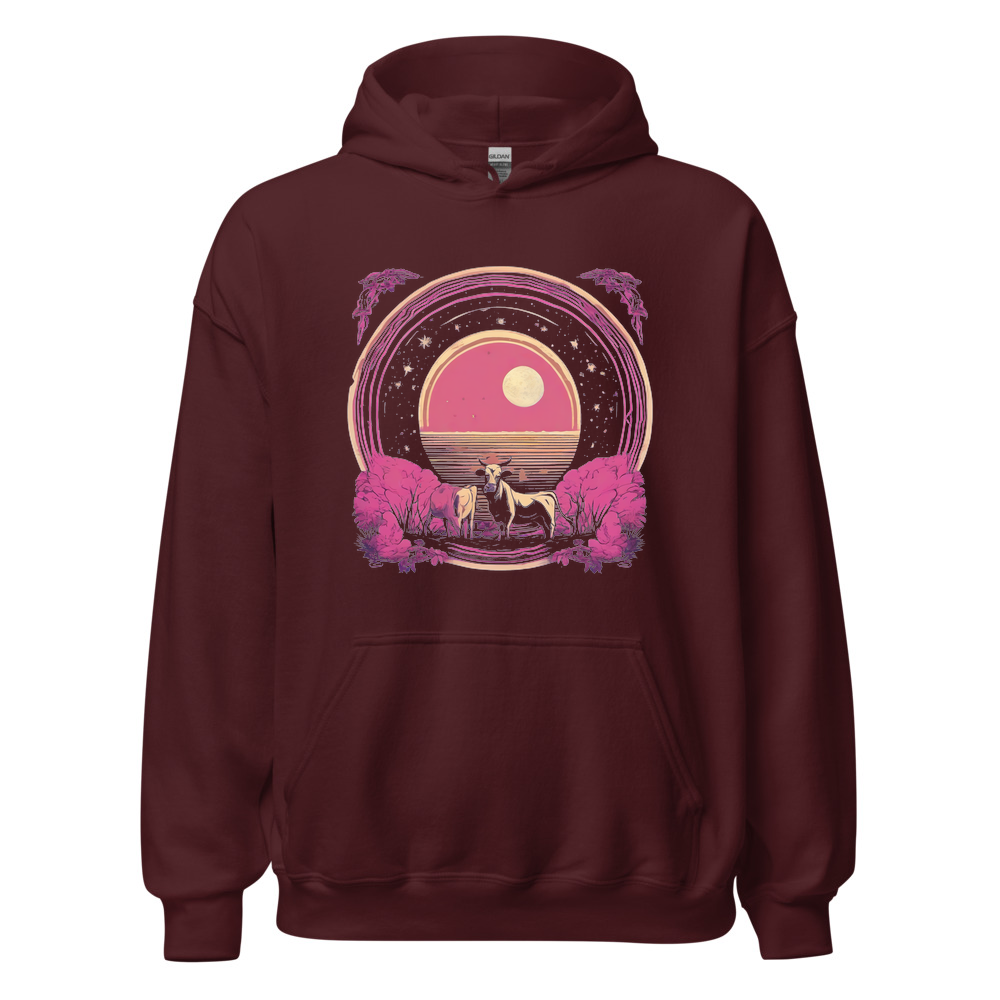 Maroon Hoodie with print art
