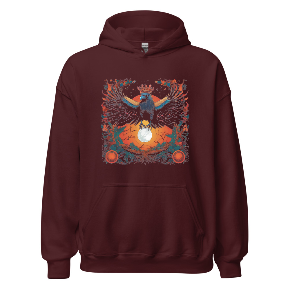 Maroon Hoodie with print art