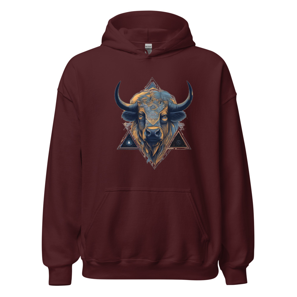 Maroon Hoodie with print art