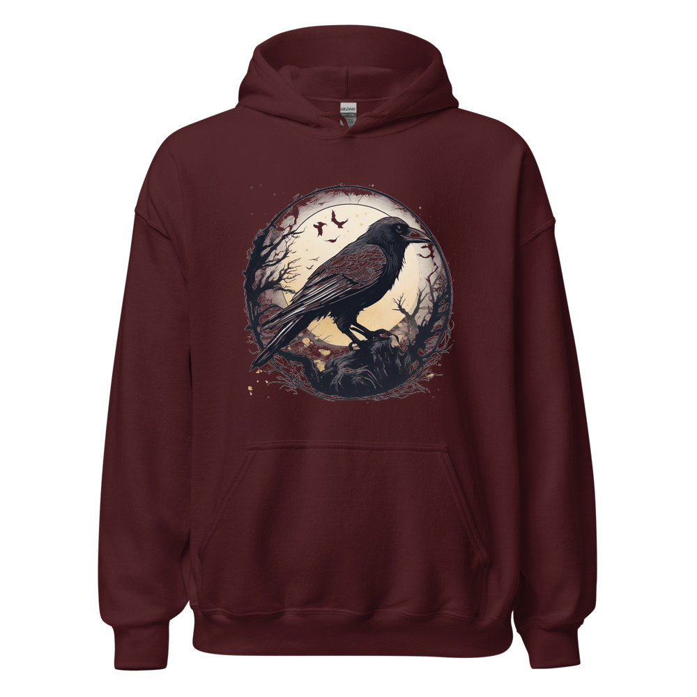 Maroon Hoodie with print art
