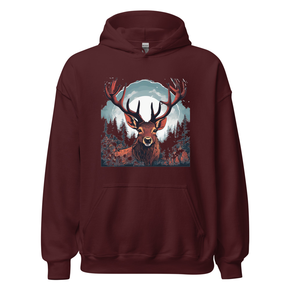 Maroon Hoodie with print art