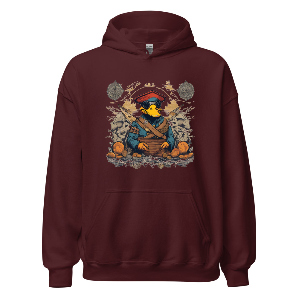 Maroon Hoodie with print art