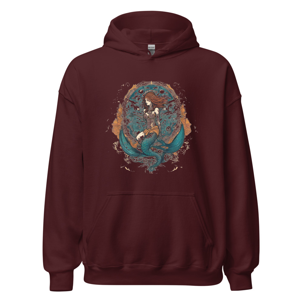Maroon Hoodie with print art