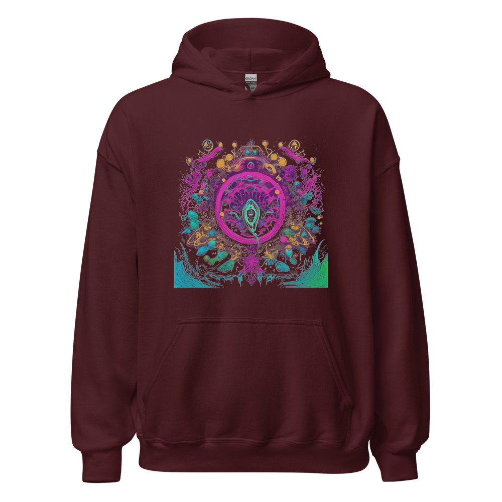Maroon Hoodie with print art