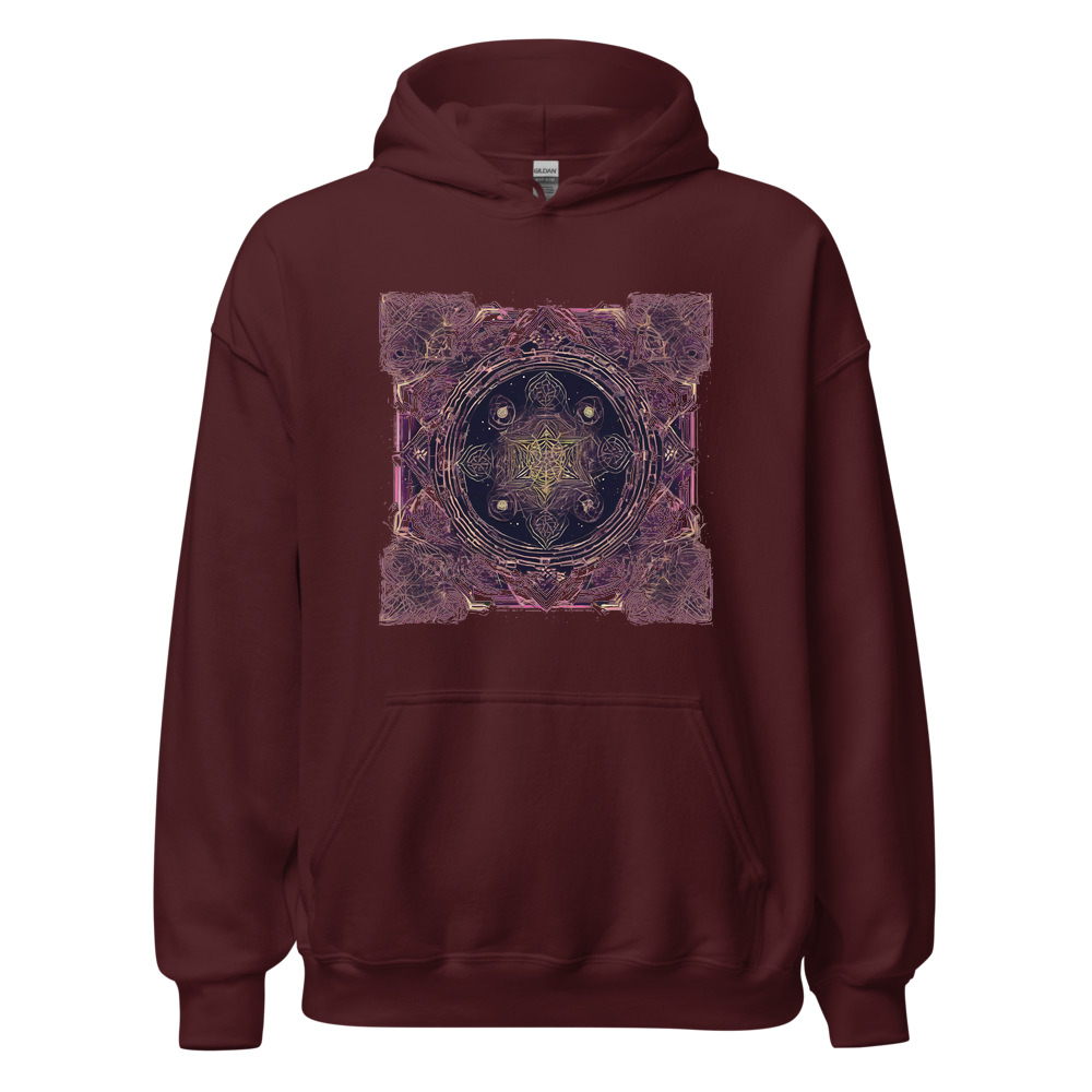 Maroon Hoodie with print art