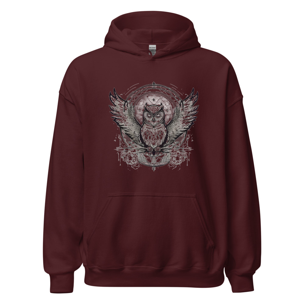 Maroon Hoodie with print art