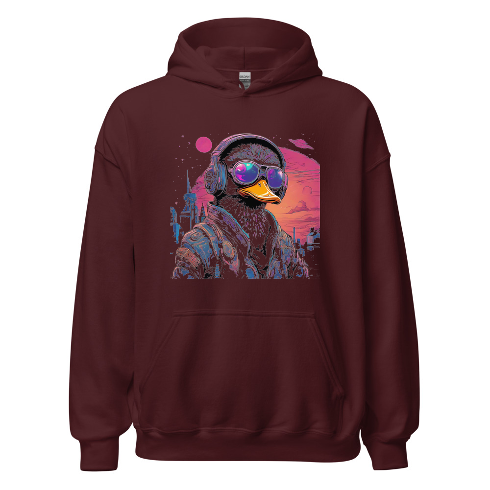 Maroon Hoodie with print art