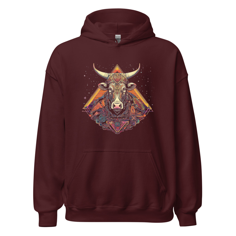 Maroon Hoodie with print art