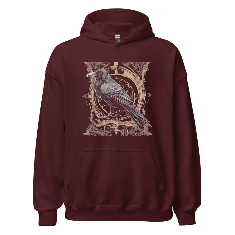 Maroon Hoodie with print art