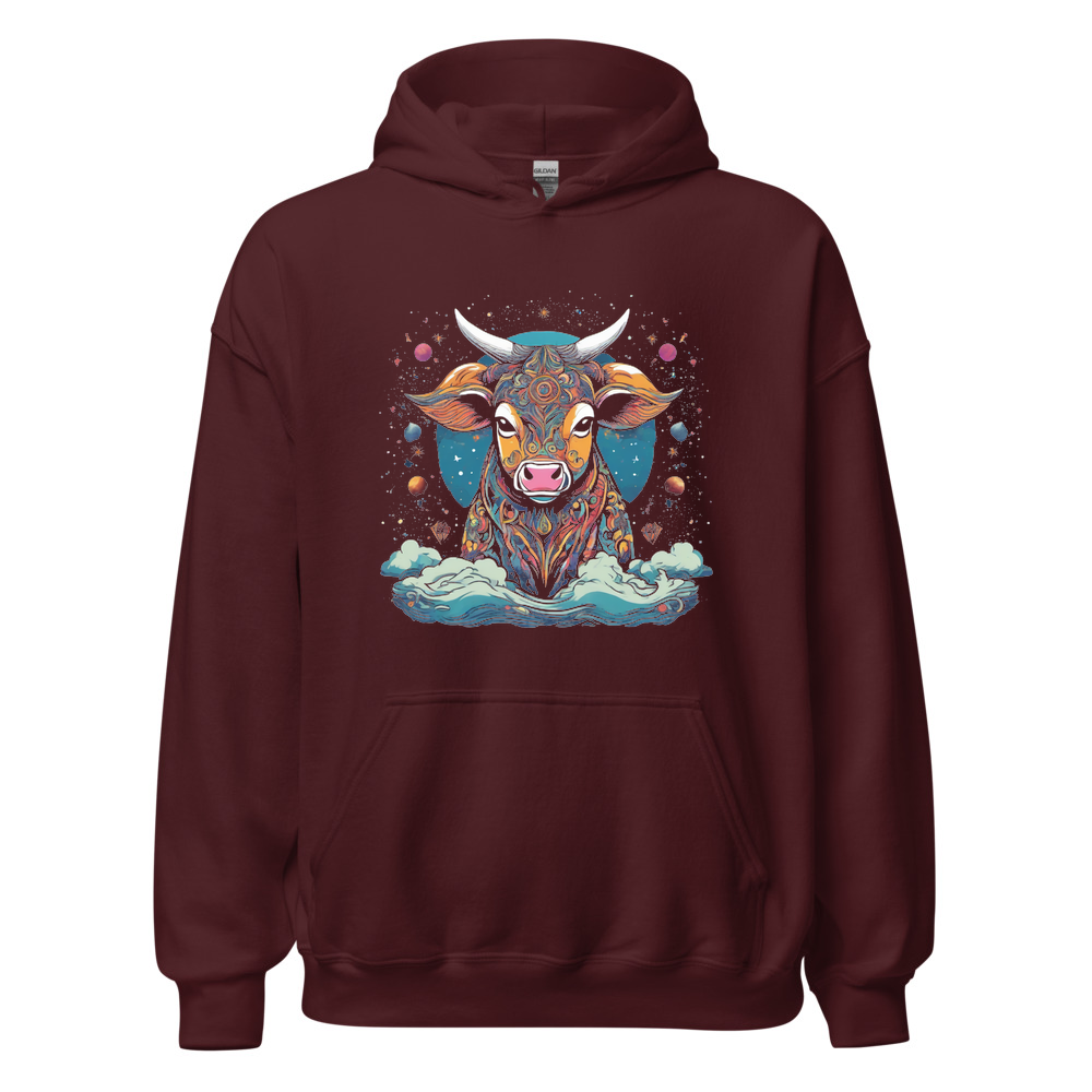 Maroon Hoodie with print art