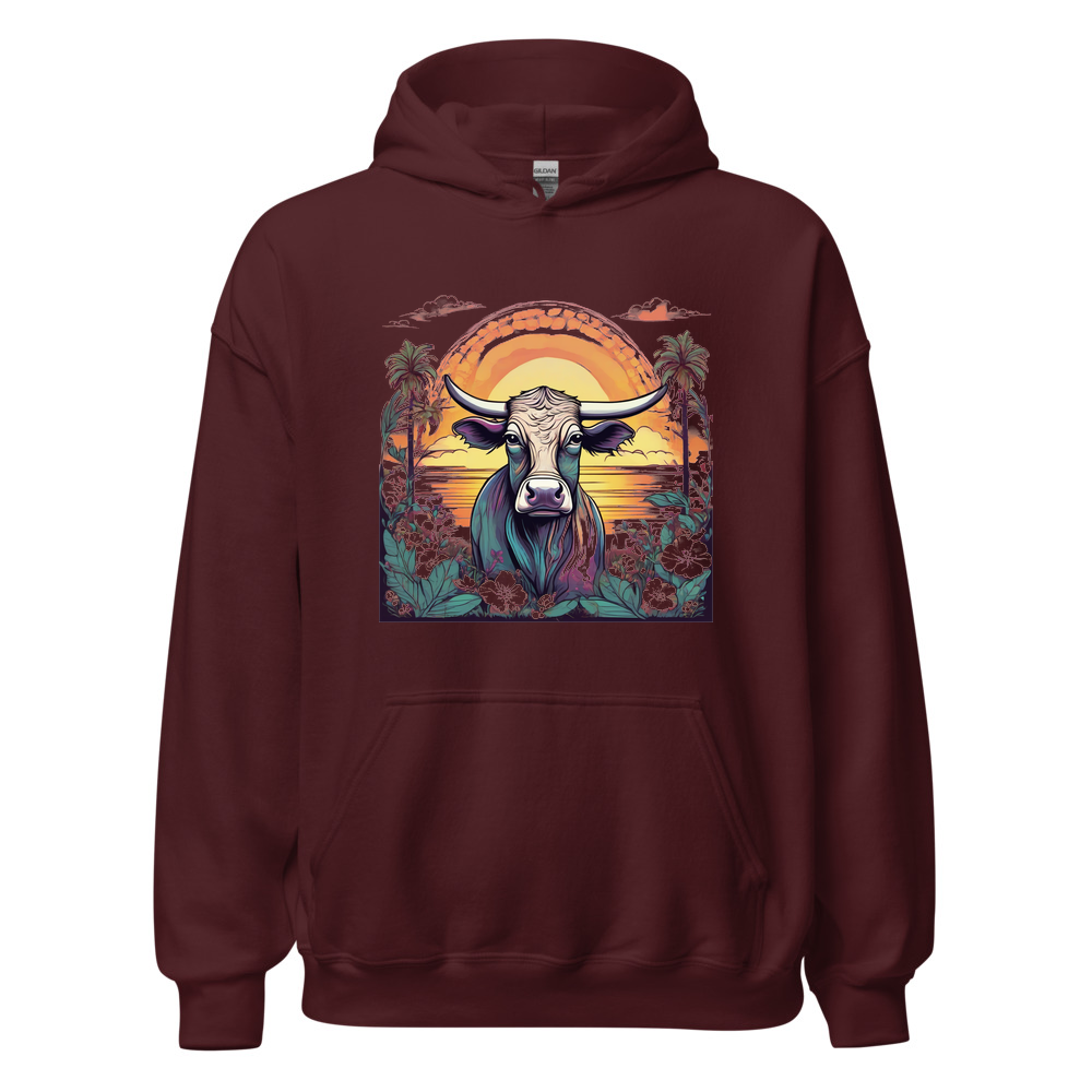 Maroon Hoodie with print art