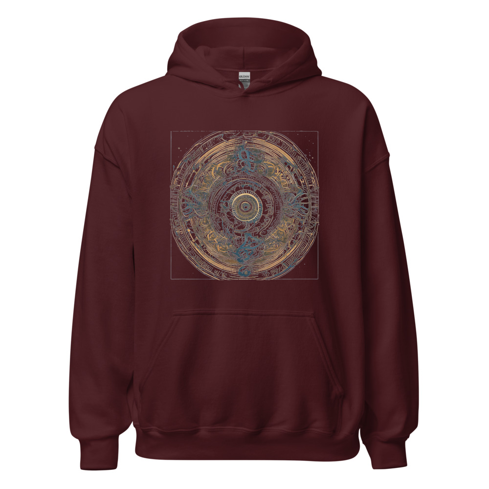 Maroon Hoodie with print art