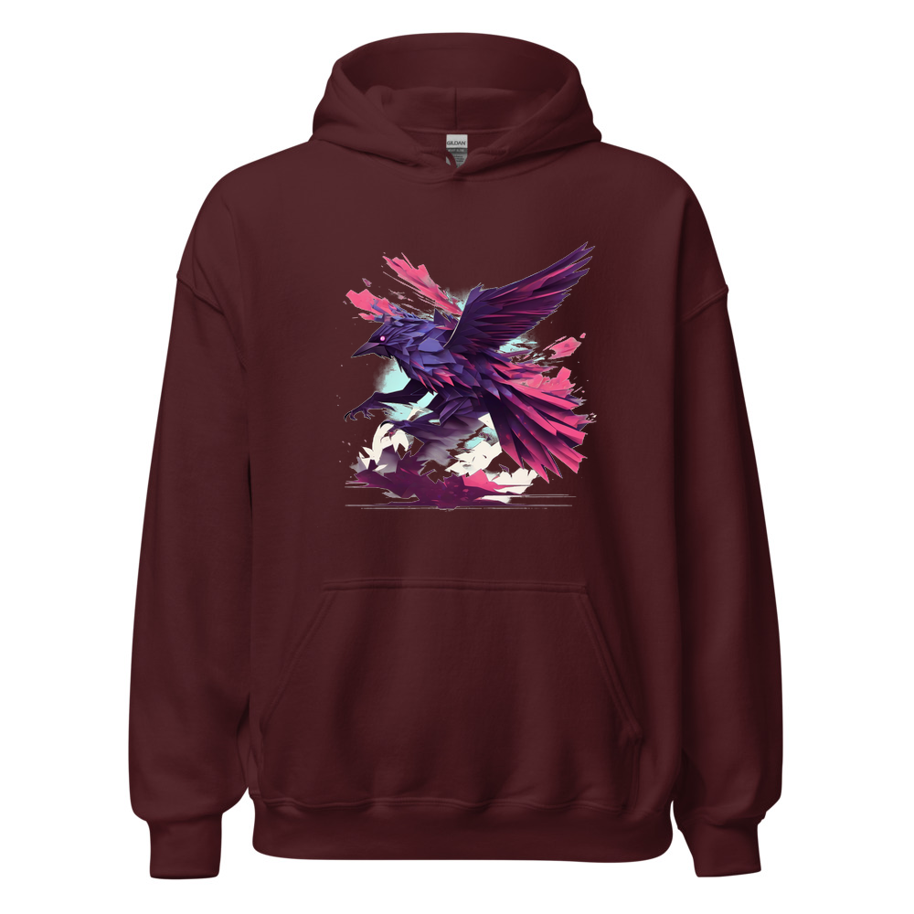Maroon Hoodie with print art