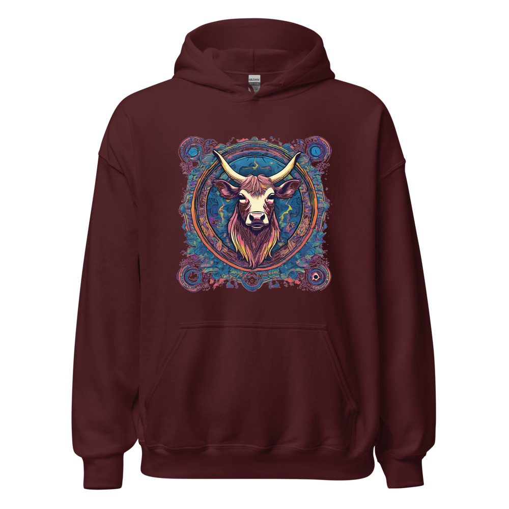 Maroon Hoodie with print art