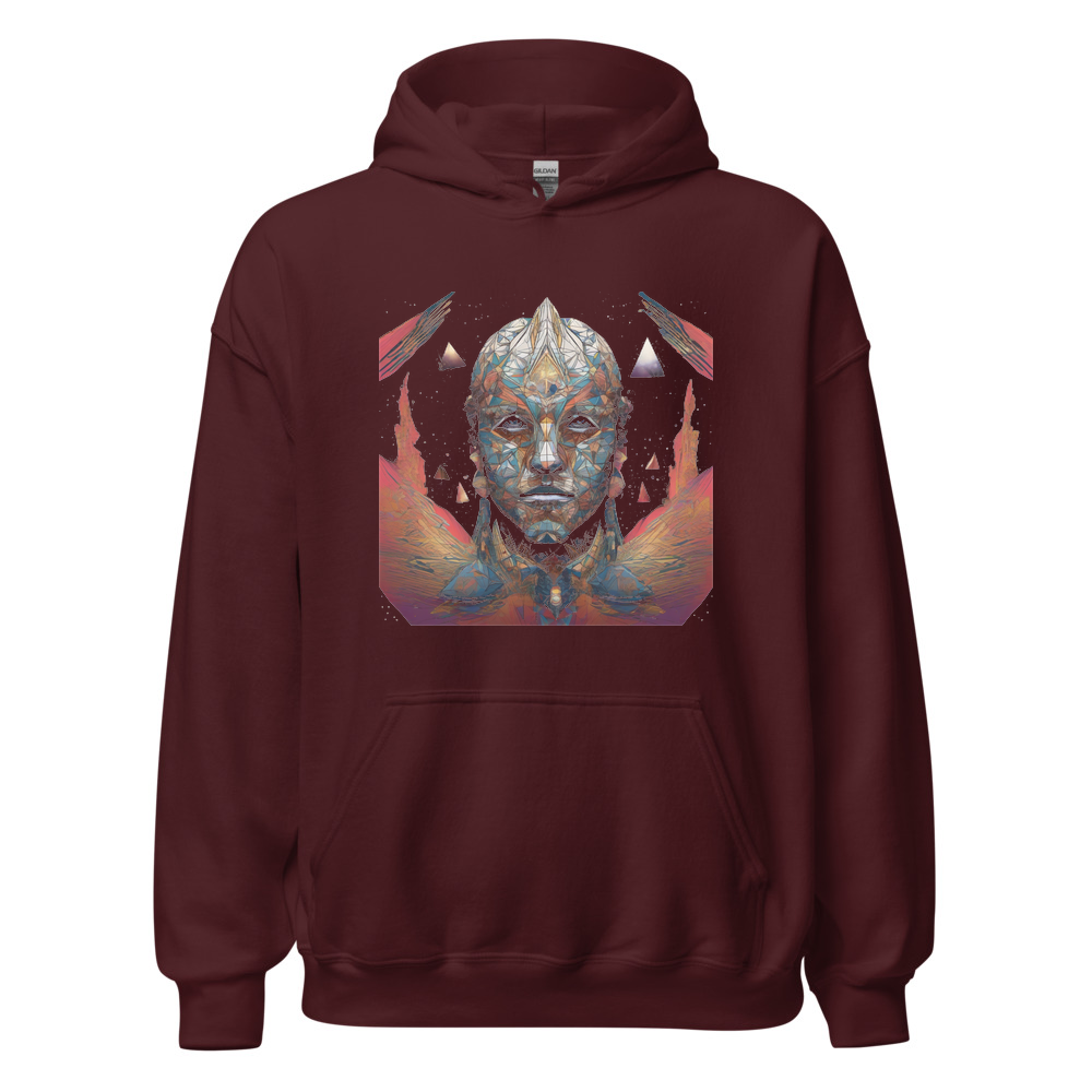 Maroon Hoodie with print art