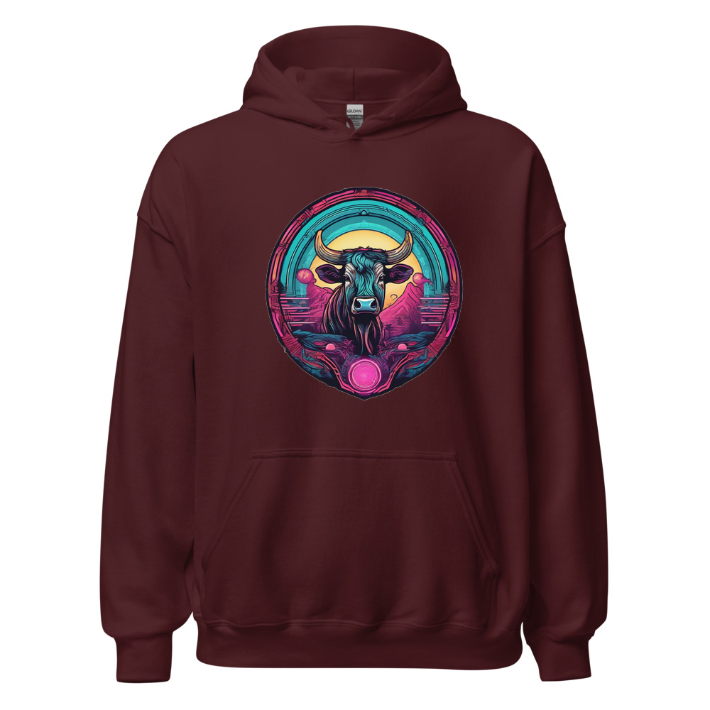 Maroon Hoodie with print art