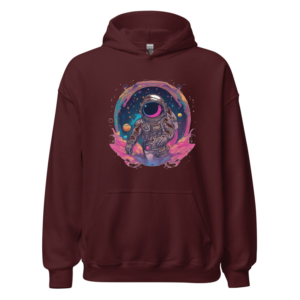 Maroon Hoodie with print art