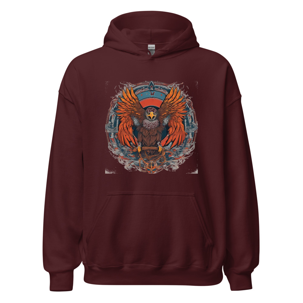 Maroon Hoodie with print art