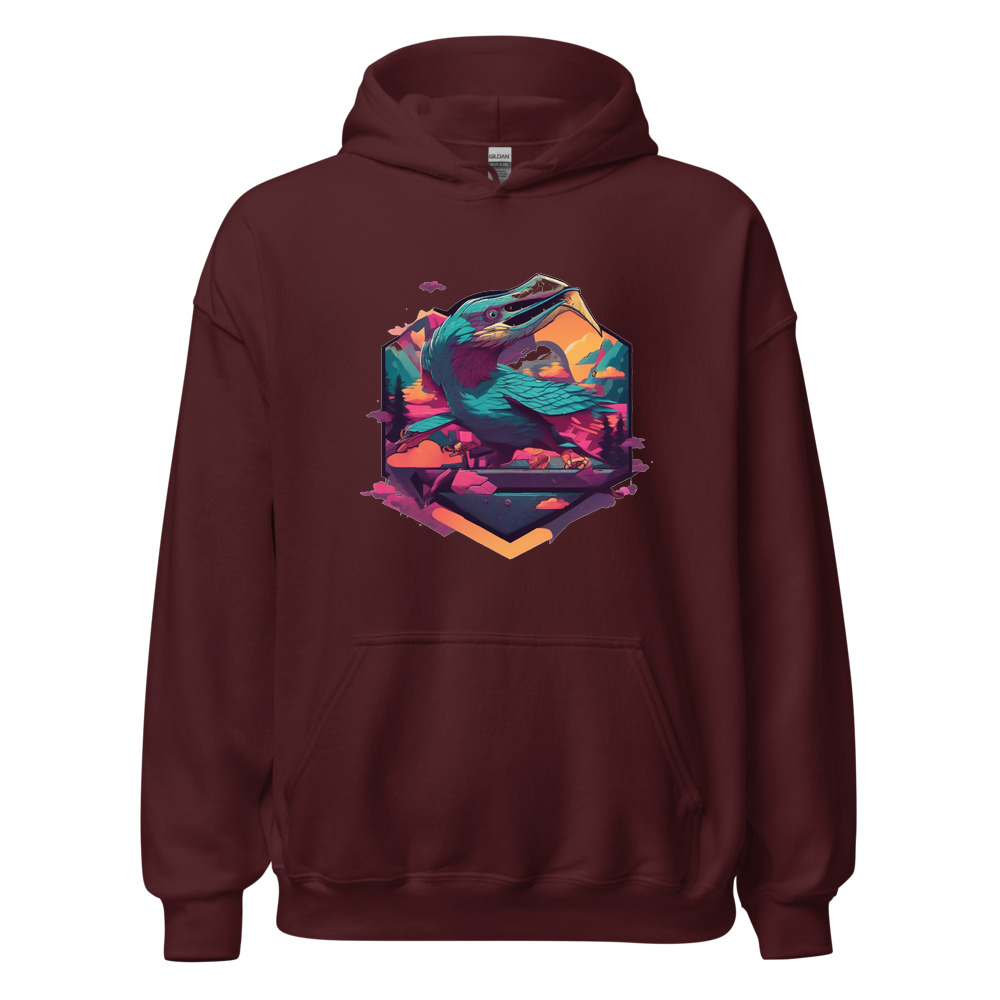 Maroon Hoodie with print art