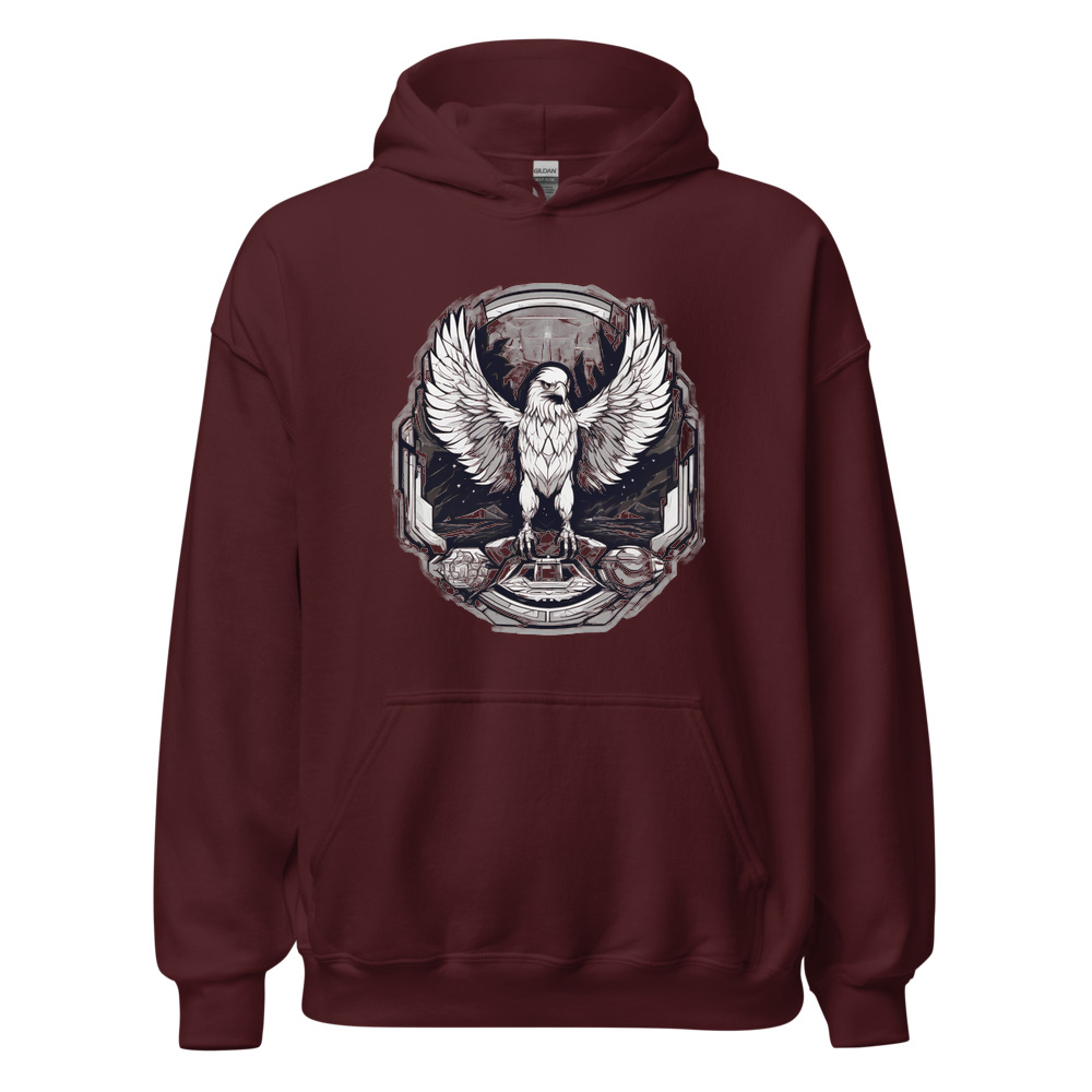 Maroon Hoodie with print art