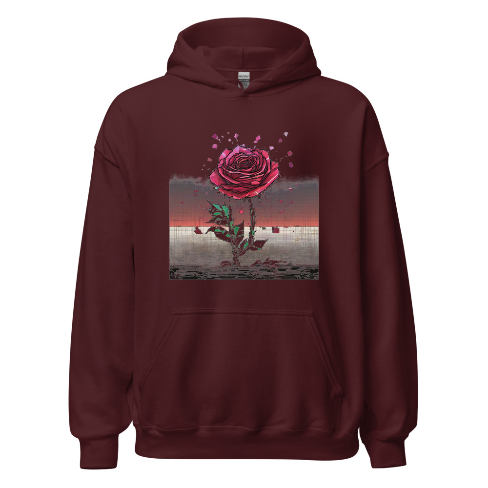 Maroon Hoodie with print art